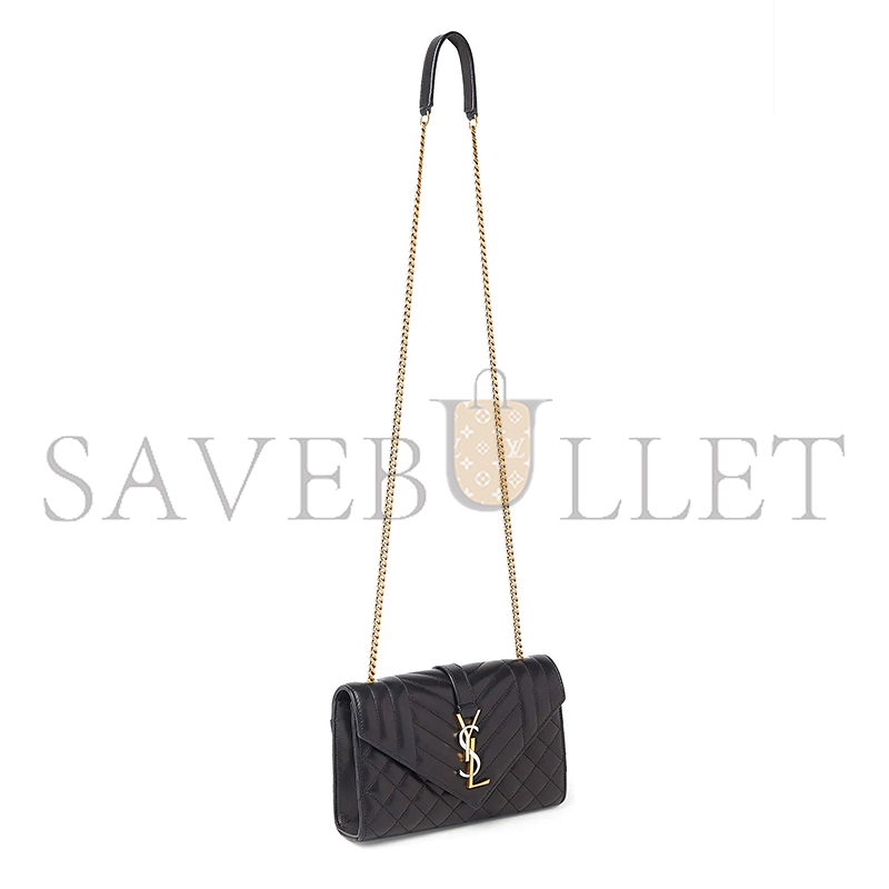 YSL ENVELOPE SMALL IN MIX MATELASSÉ QUILTED LEATHER 600195AABZO1025 (21*13*6cm)